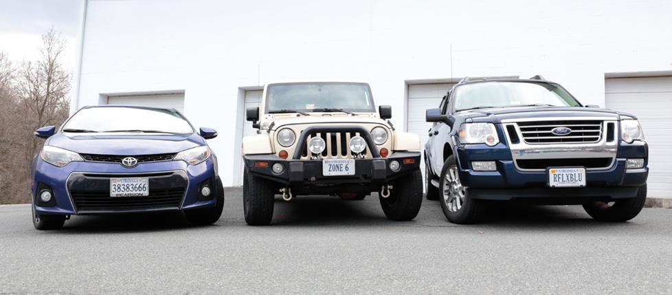 Vehicle specific gear for Toyota, Jeep, and Ford vehicles.